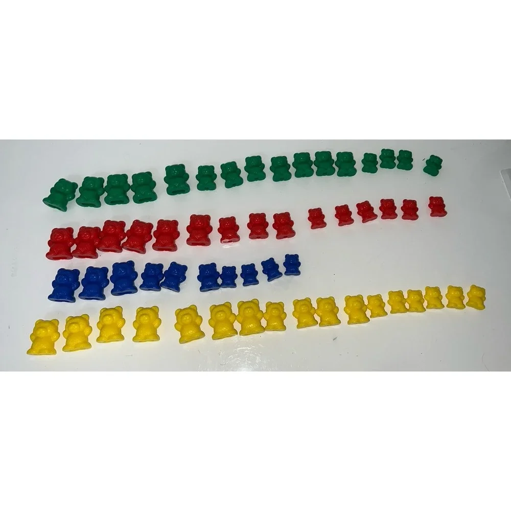 Plastic Bear Counters Set Of 58 Educational Learning Toys 3 Size (4/b18)